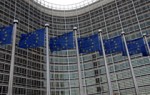 Drapeaux européens devant le Berlaymont